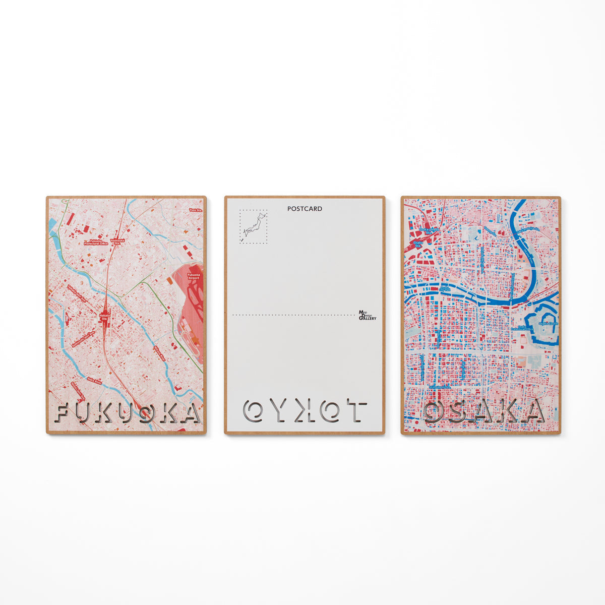 木製ポストカード/東京｜地図グッズ｜Map Design GALLERY