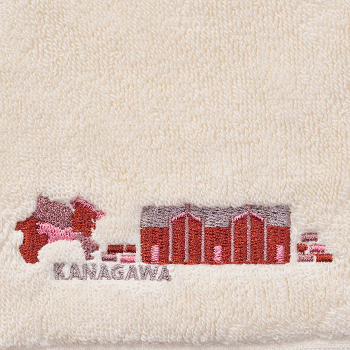 【ギフトセット】刺繍ハンカチ&47paletteタオルハンカチ(不織布袋付) /14神奈川県