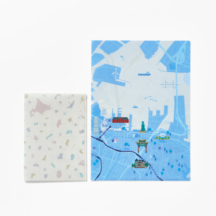 クリアファイル（2枚）/タビマップ 横浜｜地図グッズ｜Map Design