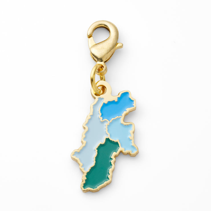 地図型 メタルキーホルダー 47palette メタルチャーム(2種)/20長野県｜地図グッズ｜Map Design