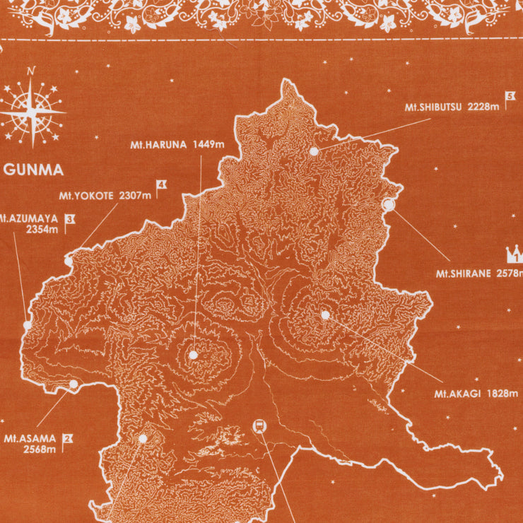 バンダナ/群馬県｜地図グッズ｜Map Design GALLERYオンラインストア