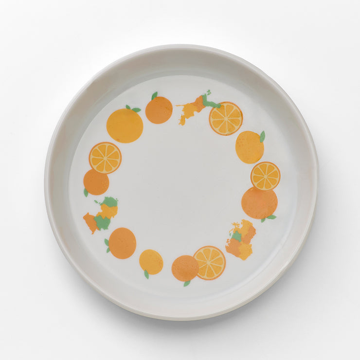 美濃焼プレート/フルーツ オレンジ｜地図グッズ｜Map Design GALLERY