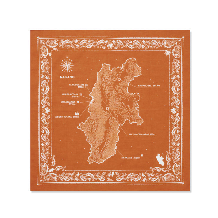 バンダナ/長野県｜地図グッズ｜Map Design GALLERYオンラインストア