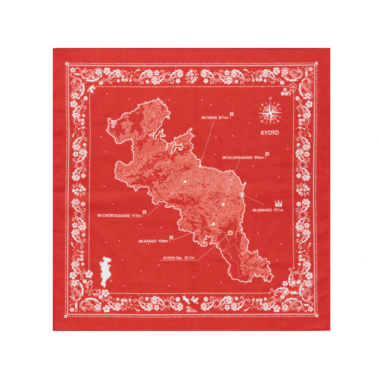 バンダナ/京都府｜地図グッズ｜Map Design GALLERYオンラインストア