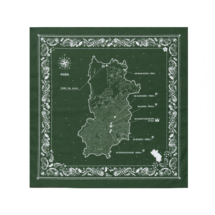バンダナ/奈良県｜地図グッズ｜Map Design GALLERYオンラインストア