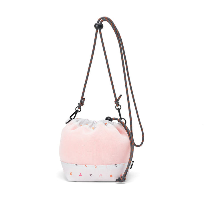 地図記号 巾着ミニショルダーバッグ/ライトグレー