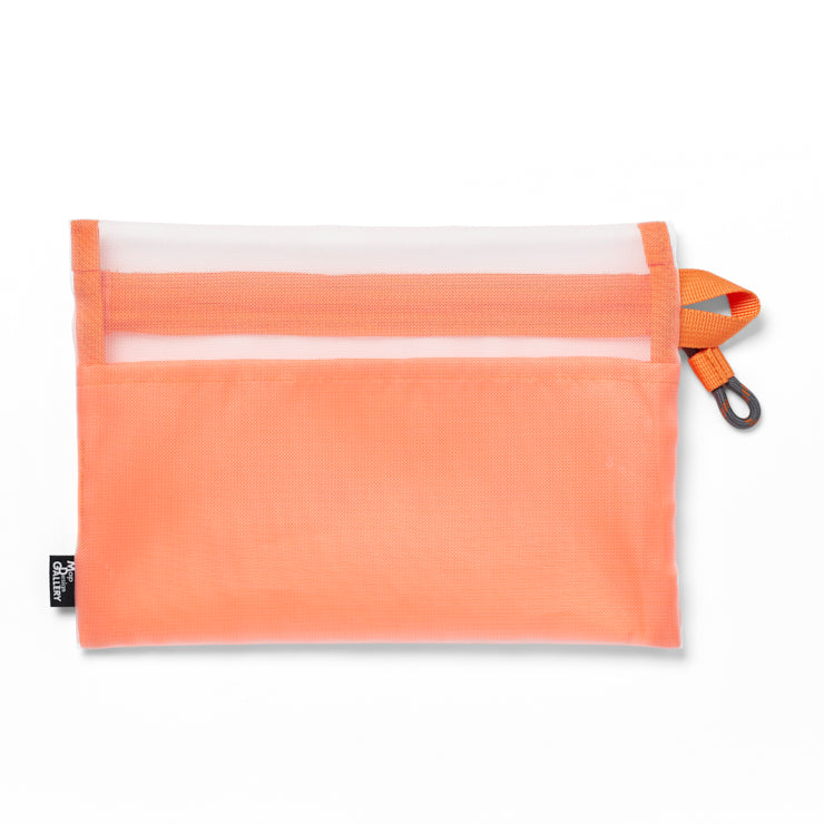 地図記号 メッシュフラットポーチ/オレンジ