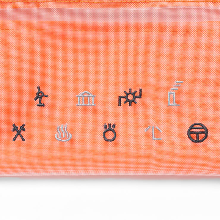 地図記号 メッシュフラットポーチ/オレンジ