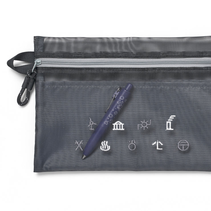 地図記号 メッシュフラットポーチ/ブラック