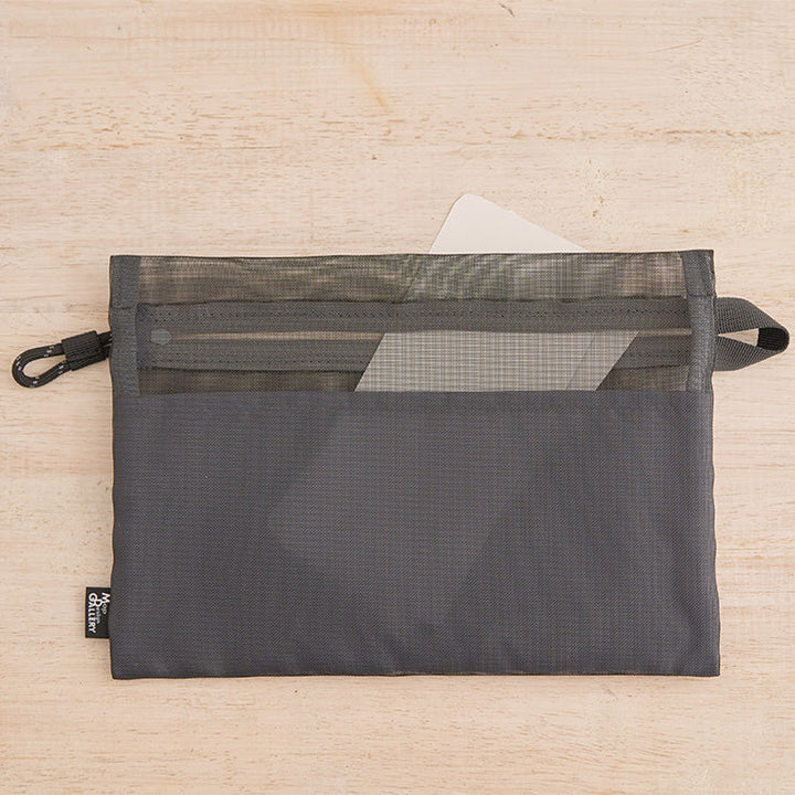 地図記号 メッシュフラットポーチ/ブラック