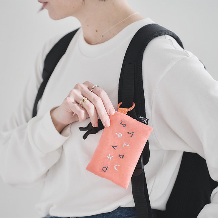 地図記号 メッシュミニポーチ/オレンジ