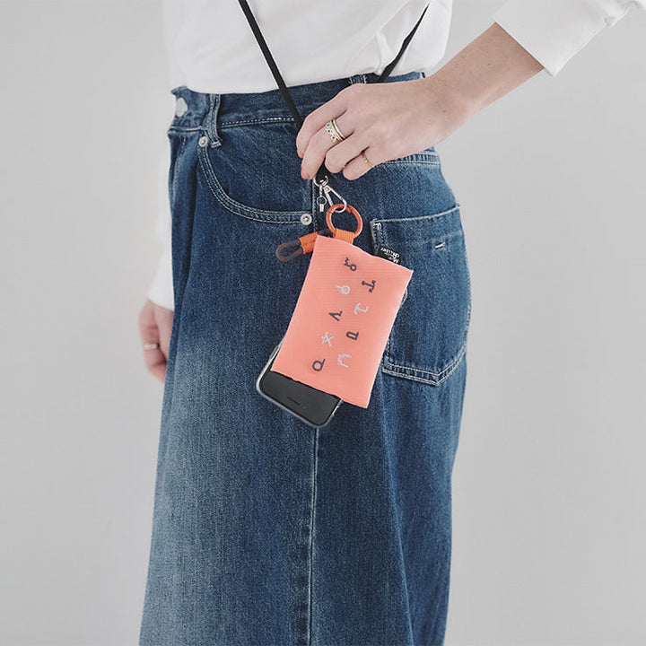 地図記号 メッシュミニポーチ/オレンジ