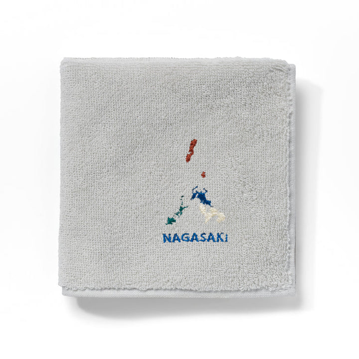 47palette タオルハンカチ(ライトグレー)/42 長崎県