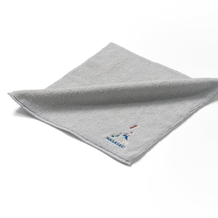47palette タオルハンカチ(ライトグレー)/42 長崎県