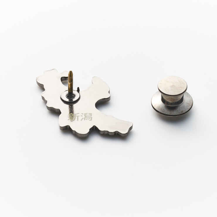 47都道府県ピンバッジ/15新潟県 ゴールド/シルバー｜地図グッズ｜Map