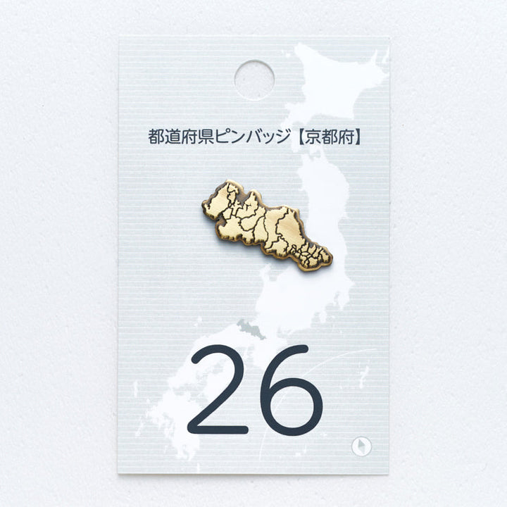 47都道府県ピンバッジ/26京都府 ゴールド/シルバー