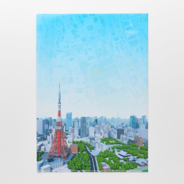 【街まち】A4クリアファイル/東京タワーと街並み
