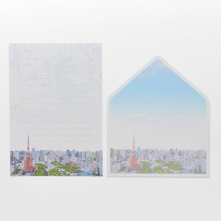 【街まち】レターセット/東京タワーと街並み