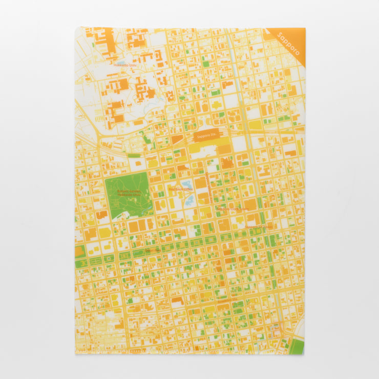 街まち】A4クリアファイル/札幌｜地図グッズ｜Map Design GALLERY