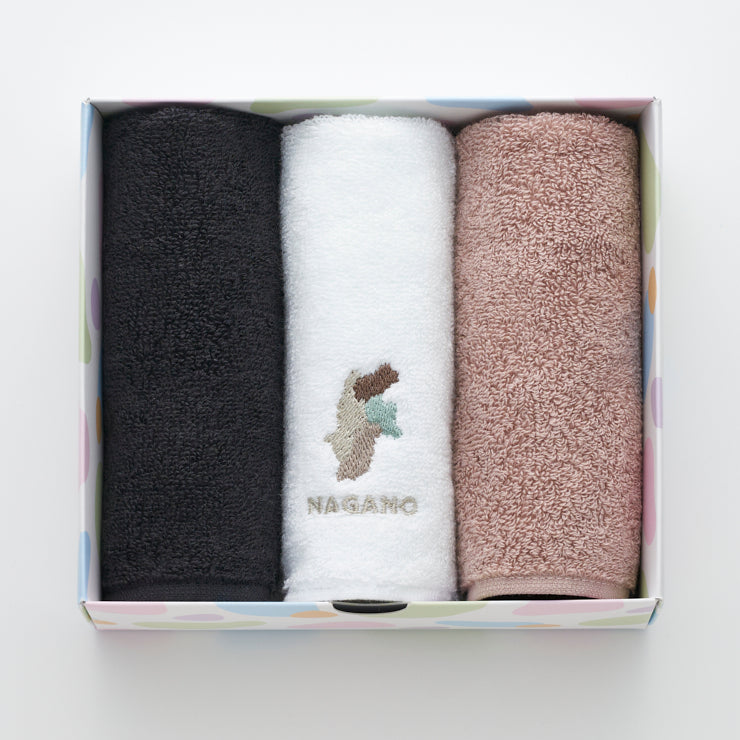 街まち 47palette タオルハンカチセット(3枚入)/20長野県 セピア系/ミント系