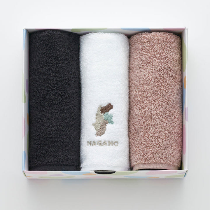 街まち 47palette タオルハンカチセット(3枚入)/20長野県 セピア系/ミント系