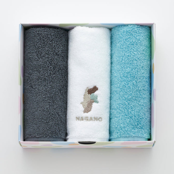 街まち 47palette タオルハンカチセット(3枚入)/20長野県 セピア系/ミント系