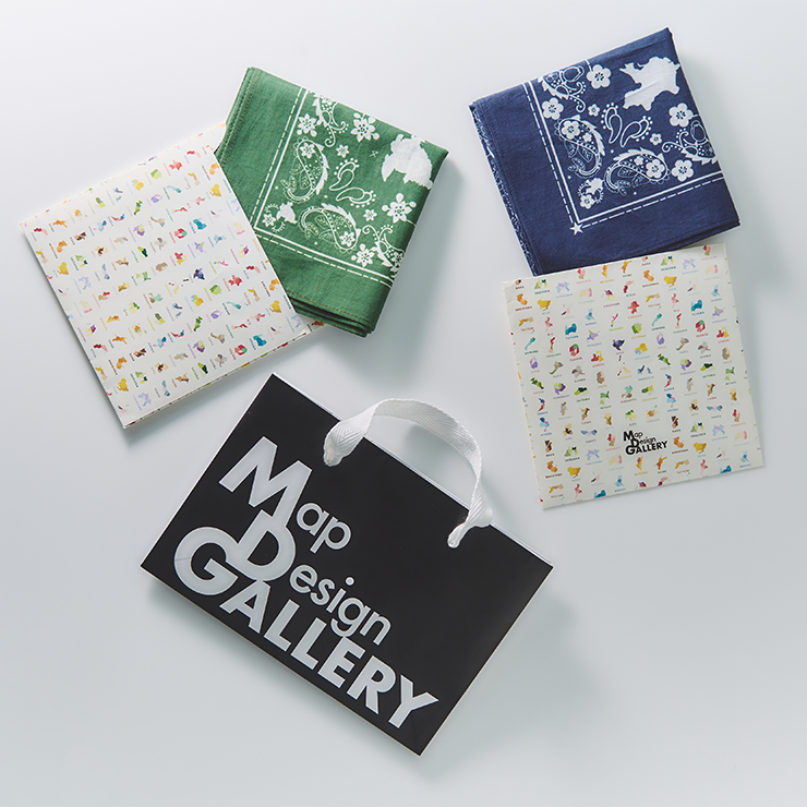 バンダナ/滋賀県｜地図グッズ｜Map Design GALLERYオンラインストア