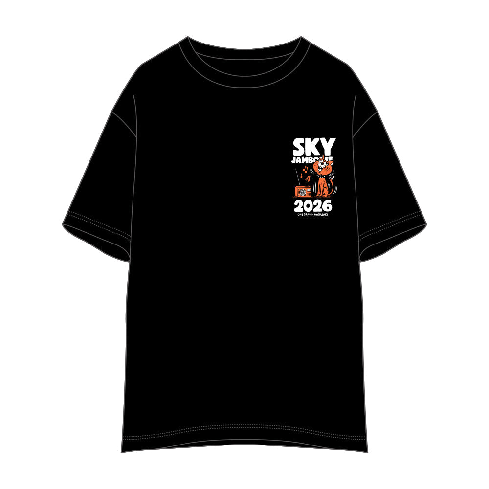 【Sky Jamboree 2026 オフィシャルグッズ】シンガー&キャットTシャツ ブラック（現地受取）