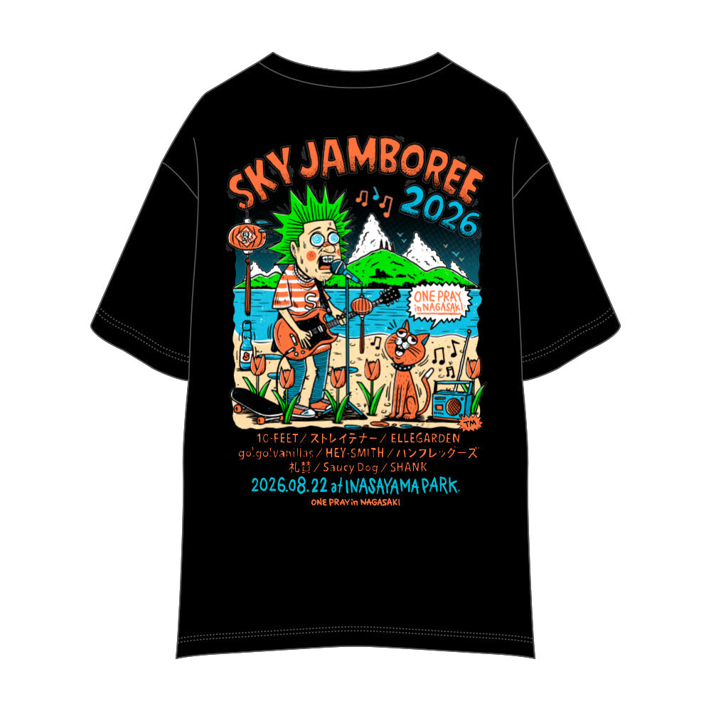 【Sky Jamboree 2026 オフィシャルグッズ】シンガー&キャットTシャツ ブラック（現地受取）