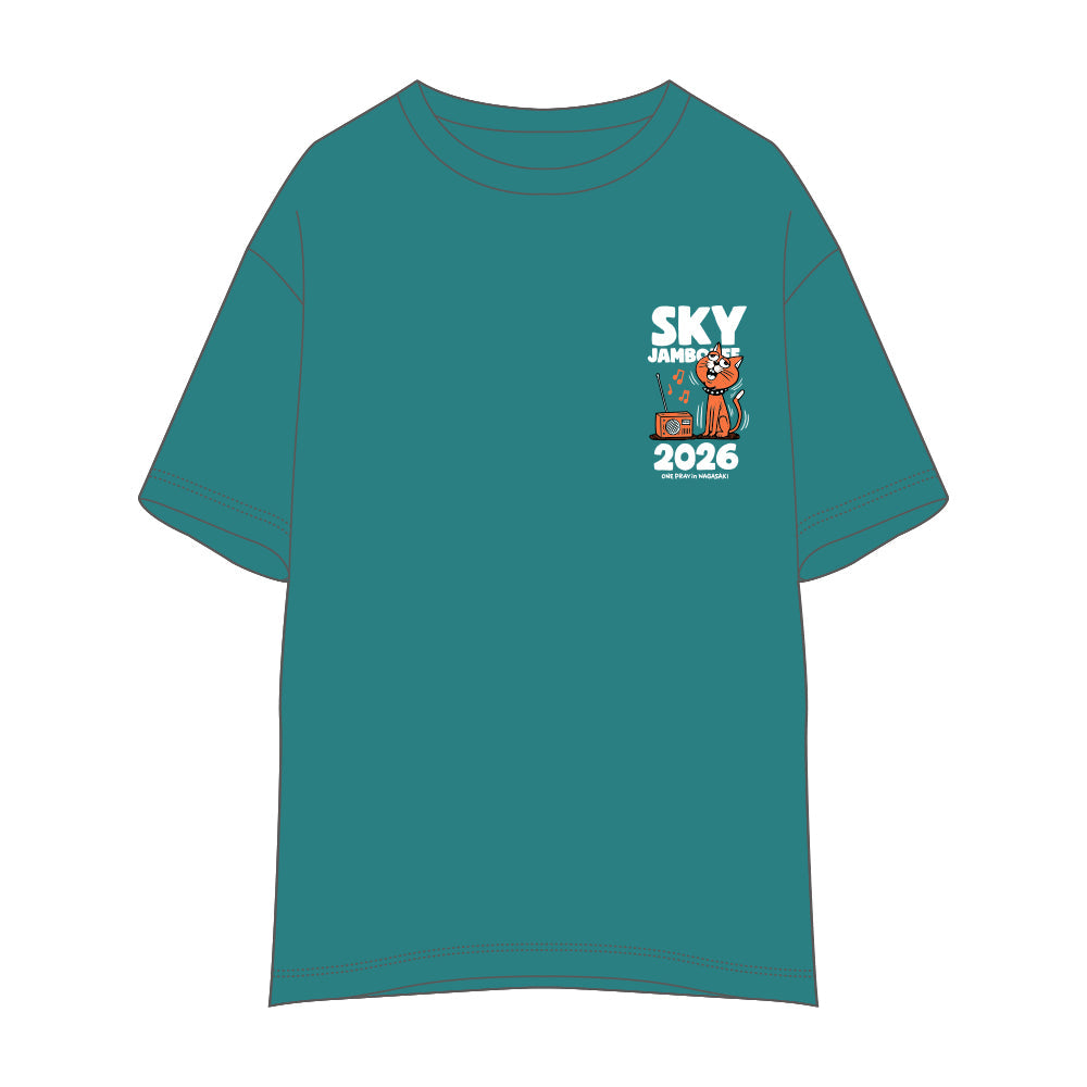【Sky Jamboree 2026 オフィシャルグッズ】シンガー&キャットTシャツ  ＜STLOCAL限定＞稲佐山グリーン（現地受取）