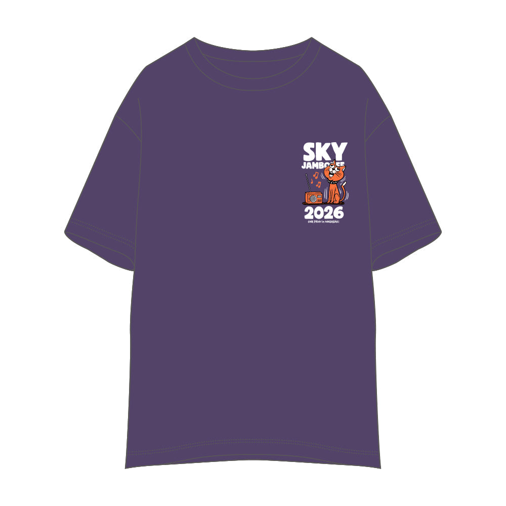 【Sky Jamboree 2026 オフィシャルグッズ】シンガー&キャットTシャツ グレイッシュパープル（現地受取）
