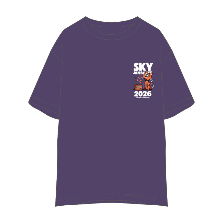 【Sky Jamboree 2026 オフィシャルグッズ】シンガー&キャットTシャツ グレイッシュパープル（現地受取）