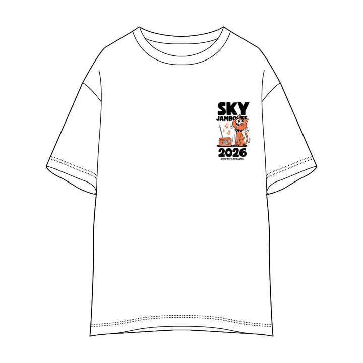 【Sky Jamboree 2026 オフィシャルグッズ】シンガー&キャットTシャツ ホワイト（現地受取）