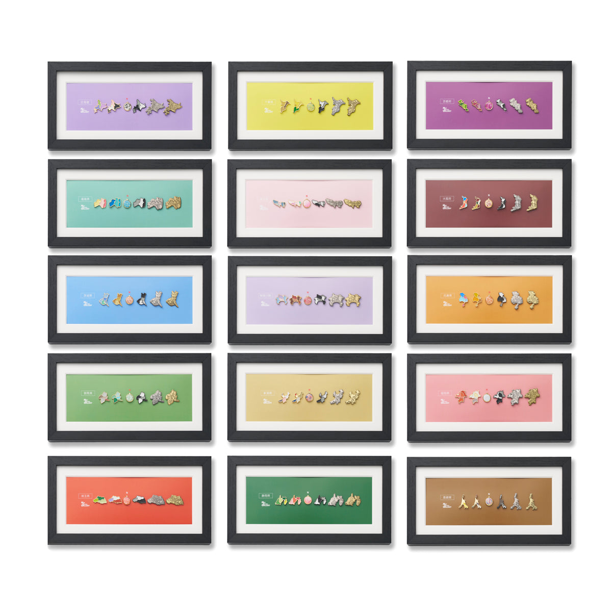 EXPO関連カラフルピンバッジセット全て 受注生産】ピンバッジ都道府県セット/14神奈川県｜地図グッズ｜Map