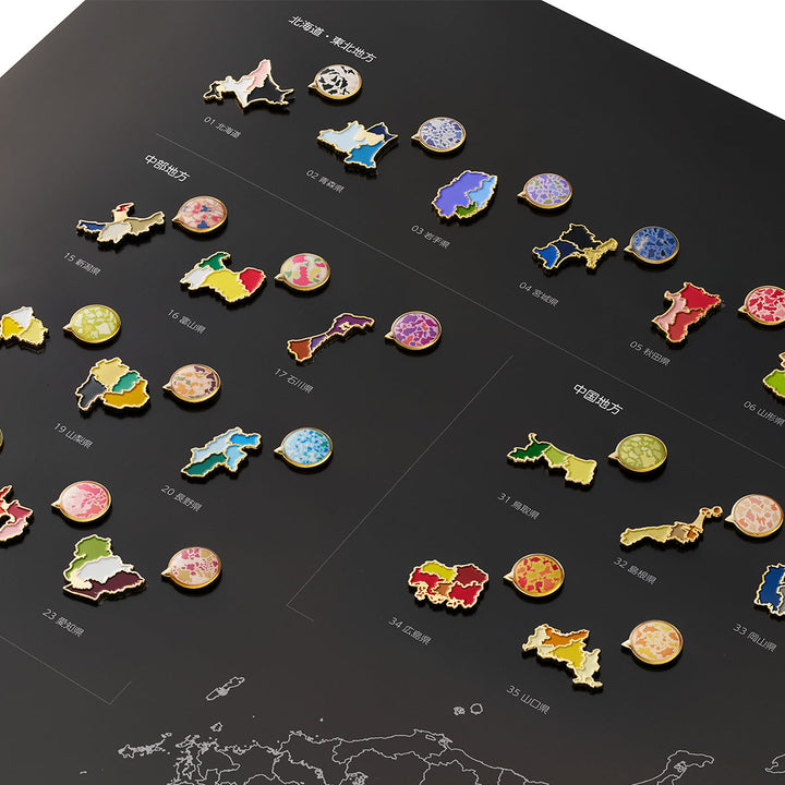 【受注生産】47palette カラーピンズプラス 全国セット（フレーム入）
