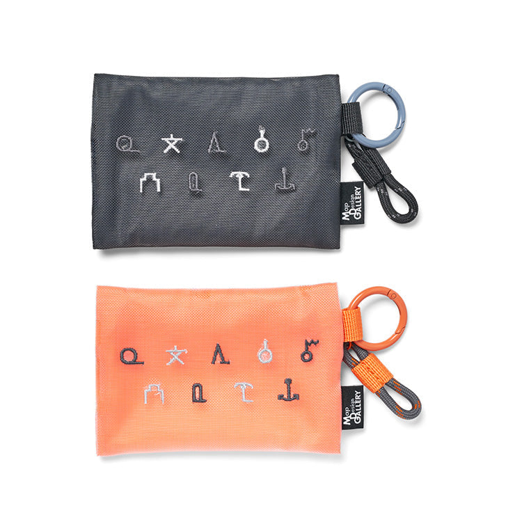 地図記号 メッシュミニポーチ/ブラック