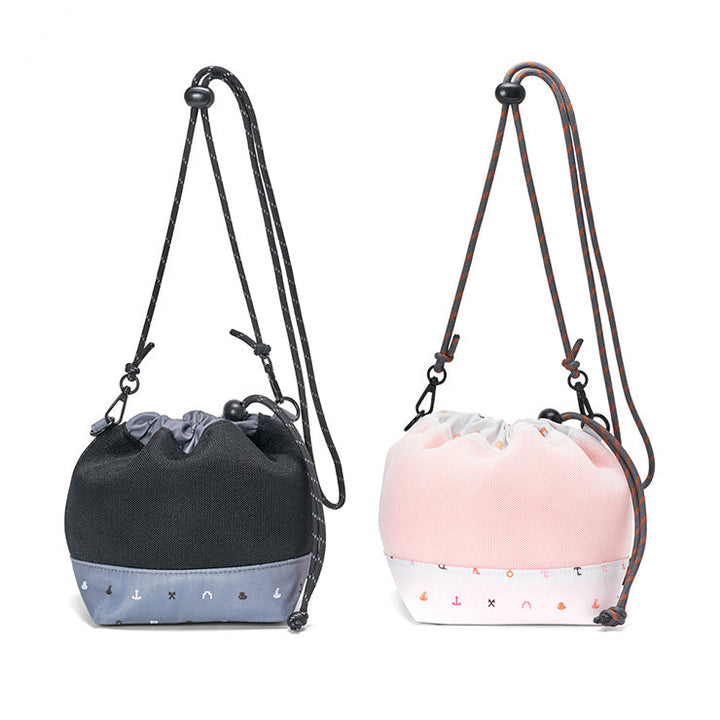 地図記号 巾着ミニショルダーバッグ/ライトグレー