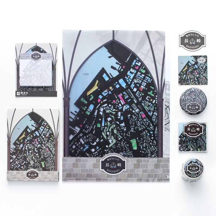 街まち】缶バッジチャーム(スタンド付き）/レトロ 長崎 ステンド