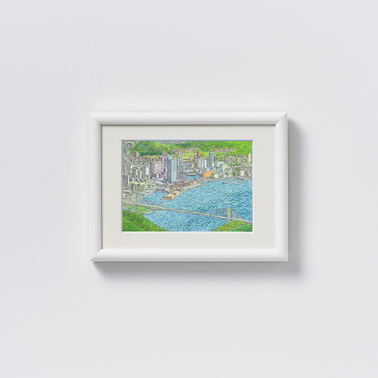 地図ぬり絵額絵/関門　八ツ切/キャビネサイズ