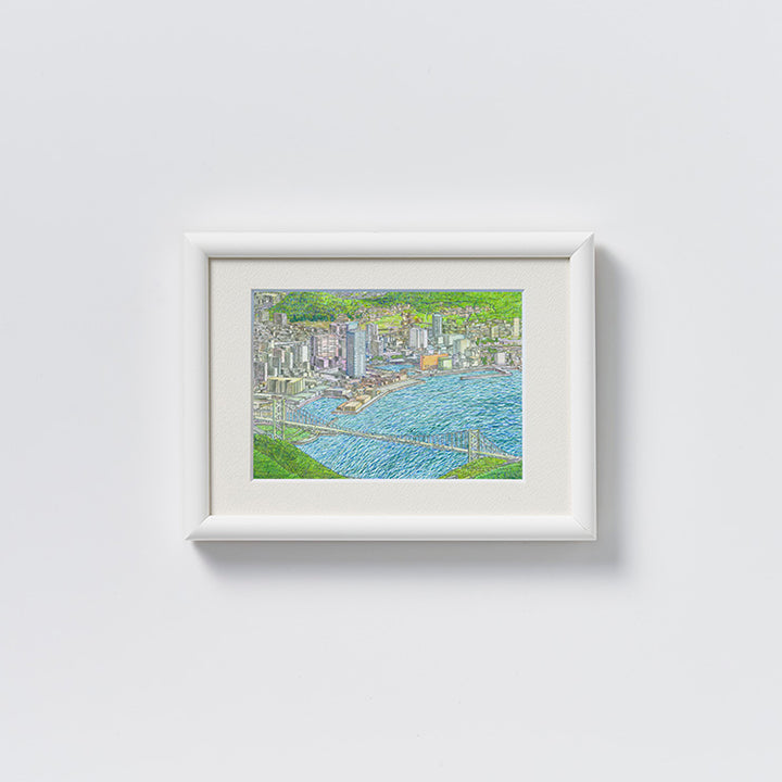 地図ぬり絵額絵/関門　八ツ切/キャビネサイズ