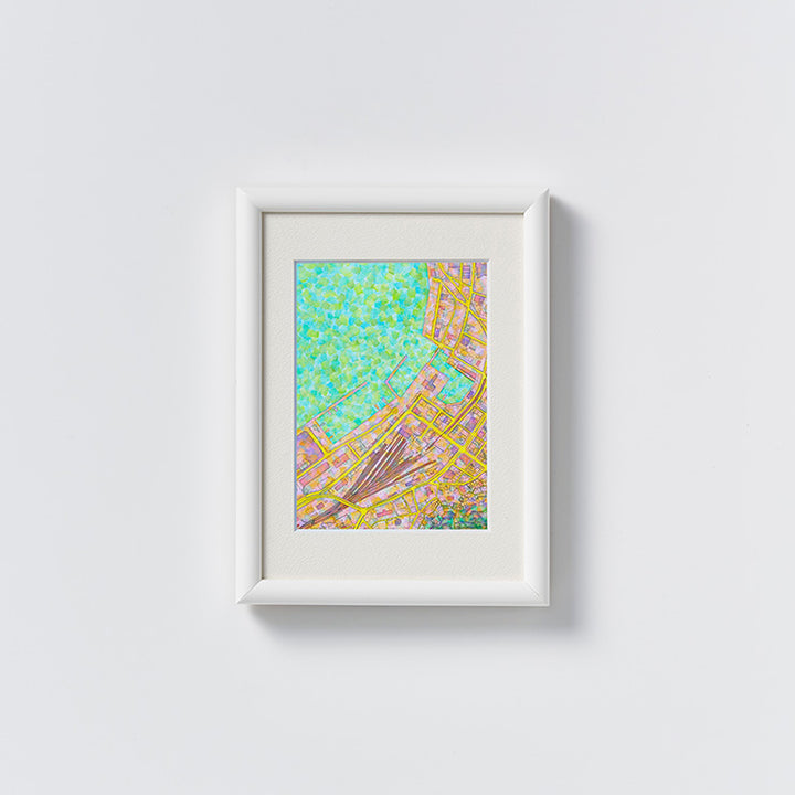 地図ぬり絵額絵/門司港　八ツ切/キャビネサイズ