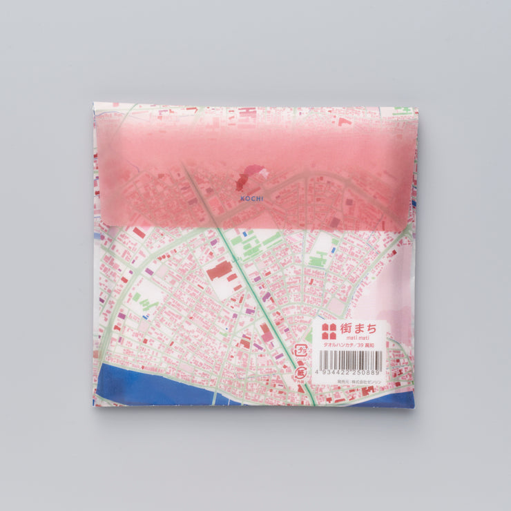 街まち】タオルハンカチ/47palette 高知県｜地図グッズ｜Map