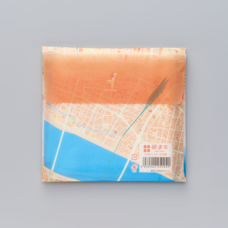 街まち】タオルハンカチ/47palette 宮崎県｜地図グッズ｜Map