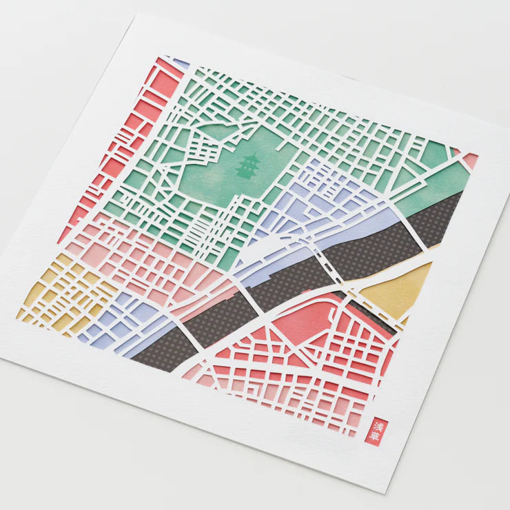 地図切り絵専用紙/東京 浅草