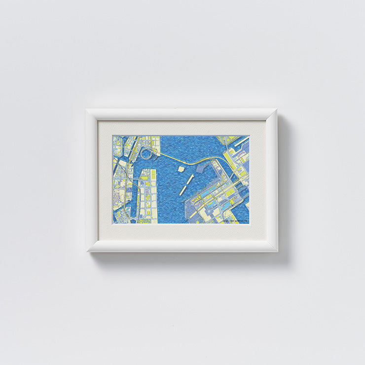 地図ぬり絵額絵/お台場　八ツ切/キャビネサイズ