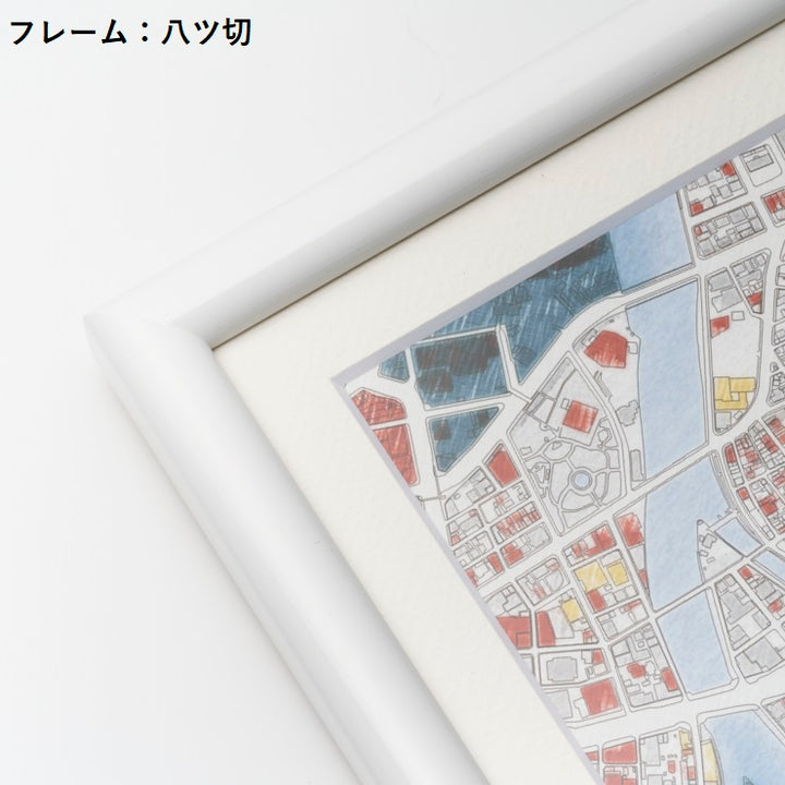地図ぬり絵額絵/博多　八ツ切/キャビネサイズ