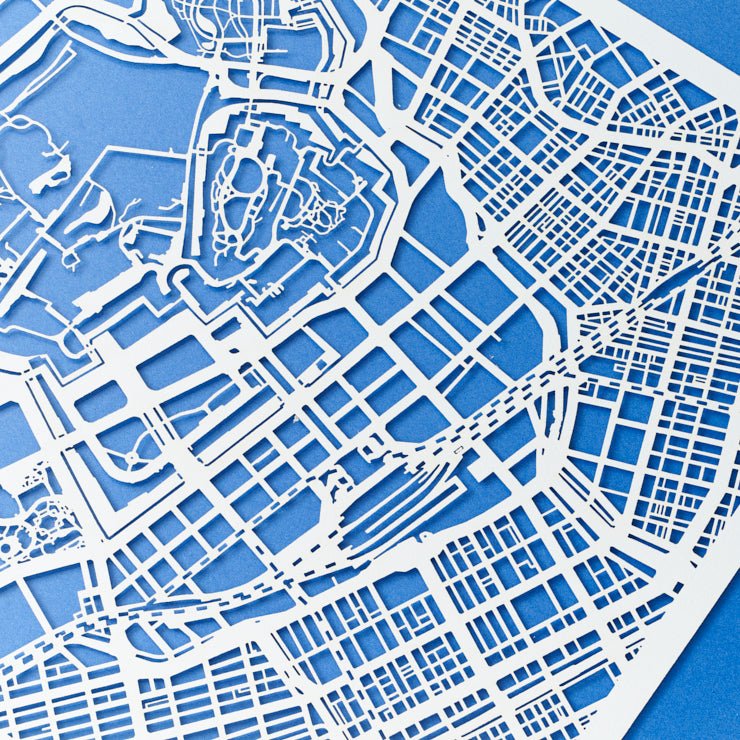 地図切り絵額絵/東京　25角サイズ