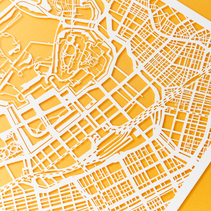 地図切り絵額絵/東京　25角サイズ
