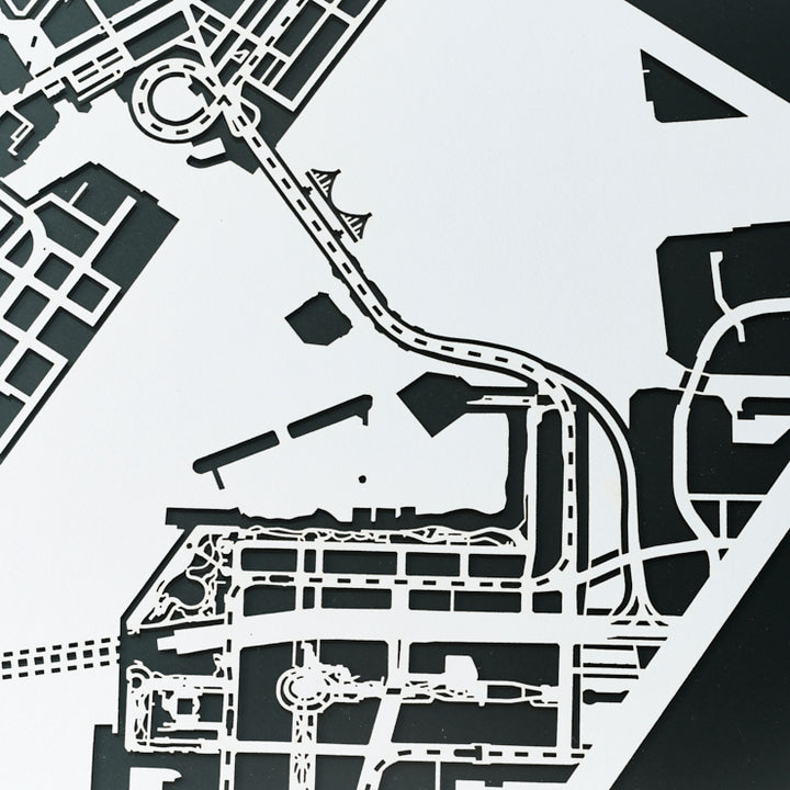 地図切り絵額絵/お台場　25角サイズ