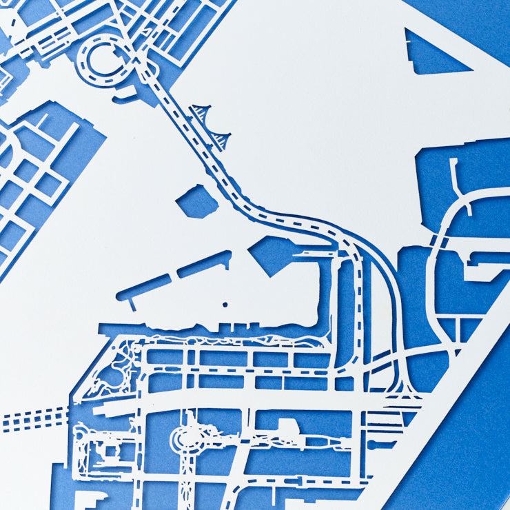 地図切り絵額絵/お台場　25角サイズ